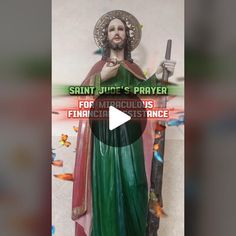 the statue of saint jude's prayer is featured in this video