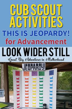 Cub Scout Activities: This Is Jeopardy! For Advancement Cub Scout Bobcat Activities, Weblos Scouts, Cub Scout Law, Cub Scout Games, Cub Scouts Wolf, Tiger Scouts, Cub Scout Crafts, Wolf Scouts, Scout Games