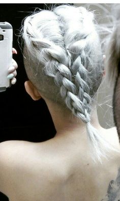 Previously a preserve for boys, side swept the undercut hairstyle has  gained popularity among women for its stylish look and ease of achievement. Pixie Undercut Hair, Silver Braids, Pixie Mohawk, Vikings Hair, Side Shave, Cute Bun, Undercut Hair, The Undercut, Undercut Hairstyle