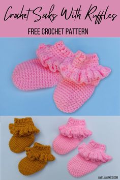 crochet baby booties with ruffles free pattern and instructions to make them