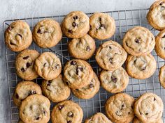 chocolate chip cookies on a cooling rack ready to be baked in the oven for consumption