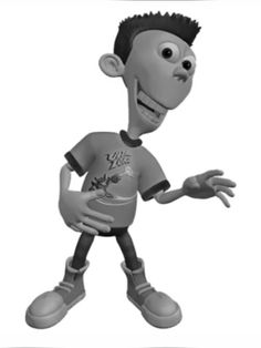 a cartoon character is standing with his hands out