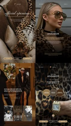 the website is designed to look like it has an image of a woman in leopard print