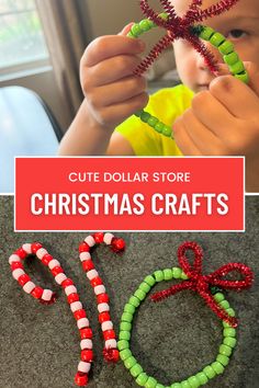 Budget-Friendly Christmas Craft: Beaded Pipe Cleaner Wreaths for Kids!" 🌲💫 No need to break the bank this season – this fun craft is cheap, cheerful, and great for developing those tiny finger muscles! Preschool Christmas Craft Gifts, Christmas Crafts For Kids Pipe Cleaners, Pipe Cleaner Crafts For Preschoolers, Mess Free Christmas Crafts For Kids, Pipe Cleaner Bead Crafts, Pipe Cleaner Holiday Crafts, Bead And Pipe Cleaner Crafts, Christmas Pipe Cleaner Crafts For Kids, Pipe Cleaner Wreath Ornament