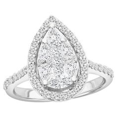 a pear shaped diamond engagement ring