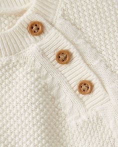 Baby Organic Cotton Sweater Knit Pullover Set in Cream from carters.com. Shop clothing & accessories from a trusted name in kids, toddlers, and baby clothes. Christmas Pajamas Kids, Baby Boy Sweater, Pajama Outfit, Graphic Tee Style, Cotton Outfit, Free Jeans, Carters Baby Boys, Wood Buttons, Textured Sweater