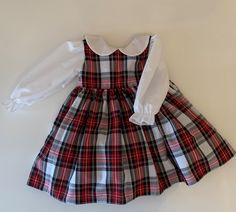 Red Tartan Dress-baby Dress-red Dress-blue Tartan Dress-girls - Etsy Vintage Clothing Styles, Red Tartan Dress, Plaid Christmas Dress, Baby Girls Dresses, Baby Party Dress, Beautiful Red Dresses, White Long Sleeves, Spring Birthday, Stewart Tartan