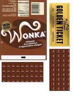 a chocolate bar with the word wonka on it's front and back side