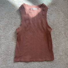 Dusty Pink Ribbed Tank From Zara Brand New, Never Worn Size: S Brown Ribbed Tank Top For Spring, Spring Brown Ribbed Tank Top, Zara Ribbed Stretch Knit Top, Zara Stretch Tank Top For Fall, Casual Ribbed Knit Top By Zara, Casual Zara Ribbed Knit Top, Casual Ribbed Zara Knit Top, Zara Ribbed Tank Top For Spring, Zara Brand