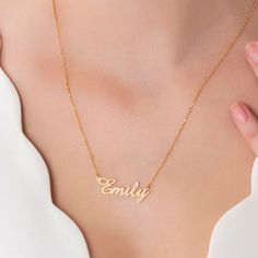 "This Personalised Handwriting Name Necklace is custommade and handmade with micron plated in 18K Gold for a lasting finish and to ensure its hypoallergenic. Dainty, minimalist, customized jewelry make the perfect Valentines day gift! Tarnish Resistant.  Choose your favorite color from the variations from Yellow Gold Plated to Rose Gold Plated Color or just the simple Silver color. This necklace is entirely personalised to make the perfect gift for Valentines day for your girlfriend.  HOW TO ORDER - Please select your preferred color from the menu. - Please write your preferred name(s) or word of your choice to the \"note to seller\" box at checkout.  - Every letter is available.  -------------------------------------------- A style made for whatever's on your schedule that day. Pair it wi Customized Pendant Jewelry For Everyday Wear, Customized Everyday Pendant Jewelry, Everyday Customized Pendant Jewelry, Elegant Customized Necklaces For Everyday, Customizable Gold Plated Necklaces For Gifts, Customizable Gold-plated Necklace As Gift, Customizable Gold Plated Necklace For Gifts, Customizable Gold-plated Necklace For Gifts, Customized Gold Name Necklace For Everyday