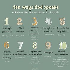 the ten ways god speaks and where they are intended in the bible, including numbers