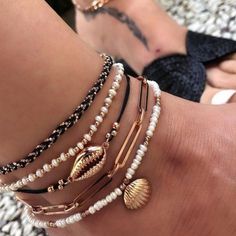 Ankle Bracelets Boho, Foot Bracelet, Gold Anklet, Jewelry Model, Beaded Anklets