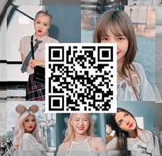 a collage of photos with the same person on it as well as qr code