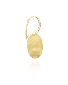 Our “cherry” in 18kt gold and diamonds, this charming earring has become among the most iconic of Nanis jewels. Extremely elegant when worn alone, more contemporary when combined with its smaller versions, this hand-engraved boule illuminates and fascinates, like a timeless poem. Earring size: 15mm x 35 mm DIAMONDS: - Weight (total): 0.08 CT - Clarity: VS - Color: G - Cut: round Ball Drop, Single Earring, Hand Engraving, Diamond Earrings, Cherry, Hoop Earrings, Diamonds, Gold, Color