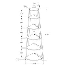 the tower is shown with measurements for each tiered item in front of it, and on