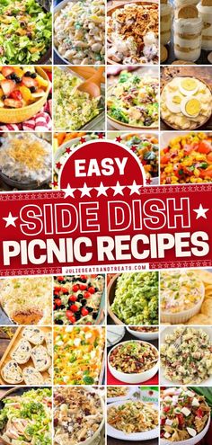 easy side dish picnic recipe collage