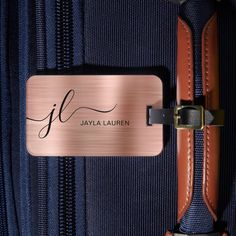 Travel Tags, Pink Monogram, Rose Gold Pink, Rose Gold Metal, Luggage Tag, Bag Tags, Luggage Tags, Hat Crafts, Business Logo