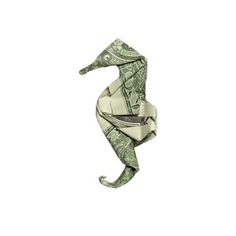 an origami bird made out of money