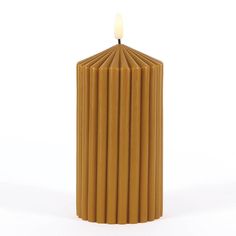 a candle that is made out of wood