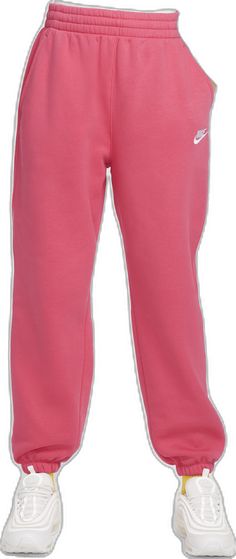 Pink Relaxed Fit Cozy Pants, Cozy Relaxed Fit Pink Pants, Relaxed Fit Cozy Pink Pants, Cozy Pink Cotton Pants, Sporty Pink Sweatpants With Ribbed Waistband, Nike Cotton Jogging Pants, Pink Cotton Sporty Sweatpants, Pink Joggers With Ribbed Waistband, Cozy Pink Cotton Bottoms