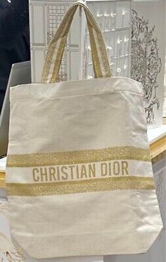 Trendy Fashion Christian Dior Special Tote Bag 2023 White Gold 37x38x11cm Handle 51cm VIP gift, Women's Bags Dior Gift, Christian Fashion, Christian Dior, Trendy Fashion, Premium Quality, Dior