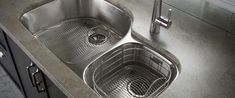 a stainless steel sink in a kitchen