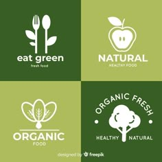 four different logos for organic food