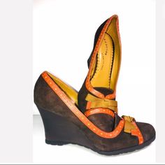 New Kenneth Cole Reaction Pete N Low Brown Suede Wedge Heels Womens 8.5m 3.5" Heel New, No Original Box #15b Kenneth Cole Shoes, Suede Wedges, Kenneth Cole Reaction, Brown Orange, Womens Shoes Wedges, Brown Suede, Kenneth Cole, Wedge Heels, Original Box