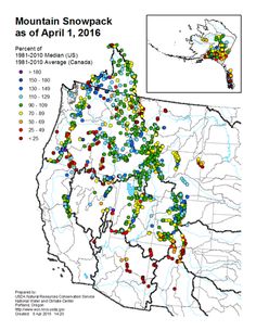 a map shows the number of snowpacks as of feb 1, 2011 and march 2, 2013