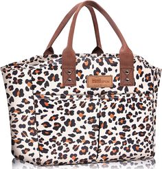 HOMESPON Fashionable Tote Reusable Insulated Lunch Bag Cooler Box with Pockets for Woman Man Work Shopping or Travel(Leopard) Women Lunch Bag, Reusable Lunch Bags, Cooler Box, Lunch Tote Bag, Cooler Tote, Cooler Lunch Bag, Picnic Bag, Insulated Lunch Box, Lunch Tote