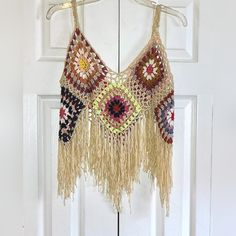 Reasonable Offers Welcomed. This Lisa And Rose Crochet Top With Fringe, Is On Trend For This Summer. The Top Is Brand New Without Tags, Never Been Worn. There Is No Size Available, But Based On The Measurements Below, This Top Will Fit A Size Small And Medium. Top Does Have Stretch. Ptp - 14" Waist - 24" Bohemian Lace Tops With Spaghetti Straps, Beige Crochet Tank Top For Beach, Beige Crochet Tank Top For Summer, Summer Beige Crochet Tank Top, Bohemian Crochet Lace Tank Top For Summer, Bohemian Crochet Top With Spaghetti Straps, Summer Crochet Top With Spaghetti Straps For Beach, Summer Festival Crochet Tank Top, Bohemian Crochet Lace Tank Top