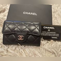 Chanel Card Wallet, Actual Photos, Not Edited Excellent Condition Color Black Silver Hardware Lambskin Leather Comes With Authenticity Card, Hologram Intact & Box Chanel Wallet, Chanel Bags, Lambskin Leather, Silver Hardware, Chanel Bag, Card Wallet, Black Silver, Chanel, Bag Lady