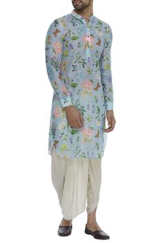 A pastel hue collection; pick this soothing blue floral printed kurta for an upcoming festival.
Printed pattern
Mandarin collar
Full sleeves - Aza Fashions Light Blue Cotton Kurta For Summer, Summer Light Blue Cotton Kurta, Traditional Blue Kurta With Floral Print, Light Blue Long Sleeve Summer Kurta, Traditional Spring Kurta With Digital Print, Blue Floral Print Straight Kurta, Festive Light Blue Kurta For Spring, Light Blue Festive Spring Kurta, Blue Printed Straight Kurta