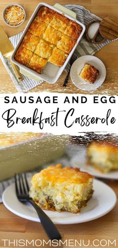 sausage and egg breakfast casserole on a plate