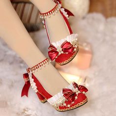 Customized Product. Ship In 5-15 Days. is not eligible for return. Sku: SE22485Color: RedPlatform Height: 6cm/2.36" Red Fancy Heels, Valentines Heels, Cute Red Shoes, Princess Heels, Red Shoes Heels, Sequin Heels, Fairy Shoes, Fancy Heels, Heels Aesthetic