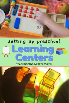 a child playing with learning centers in the classroom