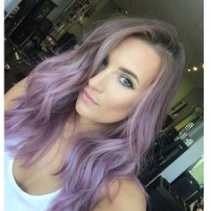 Lavender purple ombre Blonde To Lavender Ombre, Lavender Ombre Hair Blonde, Purple Ombre Hair Blonde, Blonde To Lavender Hair, Lavender Extensions, Blonde Purple Balayage, Blonde To Purple Hair, Blonde To Purple Ombre, Lilac Balayage