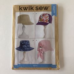 an old sewing book with hats on it