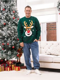 Celebrate Christmas with our family matching green sweaters featuring cute reindeers wearing glasses.
* Please add each size separately to your shopping cart.
* Each size includes 1 sweatshirt.
* Reindeer pattern.
* Round neckline.
* Long sleeves.
* Regular fit.
* Imported.
* Suitable for family and parent-child outfits. Matching Family Christmas Sweaters, Green Christmas Sweater, Child Outfits, Family Christmas Sweaters, Green Sweaters, Reindeer Pattern, Wearing Glasses, Celebrate Christmas, Matching Family Outfits