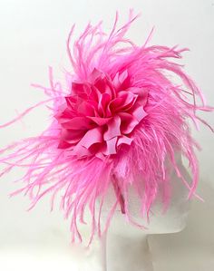 Custom Fascinator Headband,   All colors, Hot Pink, Deep Pink,   Champagne Beige, Dusty Rose, Pale Pink ( Blush), Yellow, Green 4.5 Sateen Chiffon Pedal Flower with 3 ply Marabou Ostrich Feather  All colors in 3 ply Marabou Ostrich feathers- Let me customize your Fascinator!  Send me a photo of your outfit!!  Message me for your customization Wedding Hair Fascinator, Derby Headband, Blush Pink Fascinator, Fascinators Hats, Yellow Fascinator, Hair Fascinators, Bridal Hair Pieces Flower, White Fascinator, Headband Fascinator