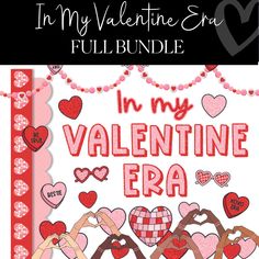 In My Valentines Era Bundle by UPRINT In My Valentine Era, Valentine’s Day Bulliten Board, Daycare Valentines, Disco Heart, Bulletin Ideas, Valentines Day Bulletin Board, Classroom Borders, Kindergarten Valentines, Bulletin Board Paper