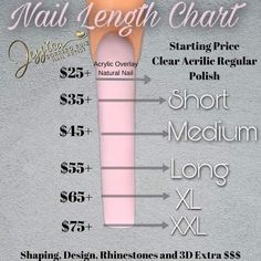 Nail Length Chart, Nail Room Ideas, Acrylic Nail Supplies, Nail Hacks