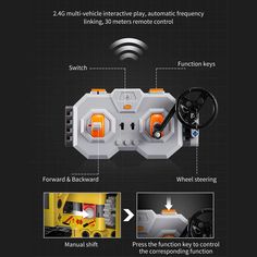 an info sheet describing how to use the remote control system for vehicle repairs and maintenance