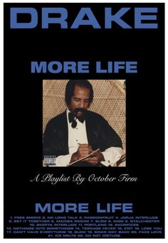 a poster with an image of a man in a tuxedo and the words, more life