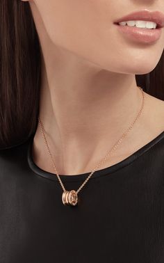 B.zero1 Rose Gold Necklace 335924 | Bvlgari Rose Gold 335924 | Necklaces | Bvlgari Official Store Bvlgari Rose, Casual Necklaces, Rose Gold Diamonds, Rose Gold Necklace, Designer Jewelry, White Gold Diamonds, Official Store