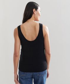 Sweater Tank BlackIn 100% luxe cotton, this woven take on an everyday staple brings an elevated air to your rotation of basics. Features subtle, textured stripe detailing.100% cotton. Made in Peru. Classic-fit tank with a slight crop. | Jenni Kayne Women's Sweater Tank Top Size X-Small Jenni Kayne Sweater, Cocoon Cardigan, Jenni Kayne, Sweater Tank Top, Sweater Tank, Slipper Boots, New Tops, Black Tank Tops, Get Dressed