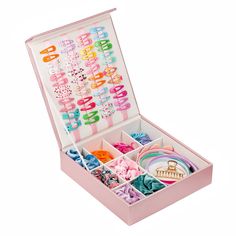 Copy and paste this link to save 10% and receive 2 free packs of Hair Accessories for the little lady in your life: https://bit.ly/InspiredByKids-Welcome A unique design for storing your children's hair accessories. All their clips, bobbles, bows and hair bands have a place in this unique Hair Accessory Storage Box. Snappy hair clips and slides fit perfectly onto the integrated ribbons in the lid, whilst hair bobbles, head bands and larger hair clips all fit neatly into the compartments. When this one little section of your life is in order, the feeling is pretty awesome! No more will you trawl through a giant tin full of hair bobbles, hair clips, head bands, and scrunchies. This incredibly handy hair accessory storage box solves the problem perfectly and keeps everything organised in one Hair Accessory Storage, Hair Clip Storage, Toddler Hair Accessories, Hair Accessories Storage, Hair Clip Holder, Accessory Storage, Organizing Hair Accessories, Unique Hair Accessories, Headband Holder