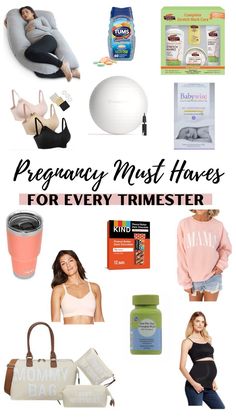 pregnant woman's must haves for every trimesterer, including breast milk and baby products