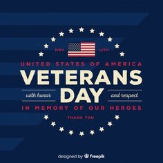 an american veterans day poster with stars and stripes