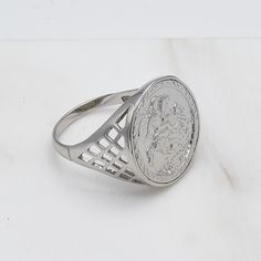 ITEM INFORMATION UK Genuine 925 Sterling Silver Men's Traditional Sovereign Ring Brand New Gents Saint George Coin Ring British Assay 925 Hallmarked Stamp Free and Fast Delivery Sizes: M, N, O, P, Q, R, S, T, U, V, W, X, Y, Z Weight: Average 7.0gr --- It comes original package, we are able to send with gift box as a request  --- SHIPPING INFORMATION *UK FREE SHIPPING Royal Mail 1. Class Signed For (1-2 days to arrive)  *FREE Special Next Day Delivery Up to £200 spend RETURN We always accept retu Hallmarked Silver Signet Ring, Fine Jewelry, Silver Hallmarked Signet Ring In Fine Jewelry Style, Fine Jewelry Hallmarked Silver Signet Ring, Fine Jewelry Silver Hallmarked Signet Ring, Silver Tarnish Resistant Signet Ring, Silver Diamond Ring That Is Tarnish Resistant, Silver Tarnish Resistant Diamond Ring, Silver Tarnish Resistant Oval Ring, Silver Tarnish-resistant Oval Ring